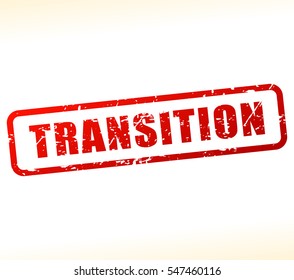 Illustration of transition text buffered on white background