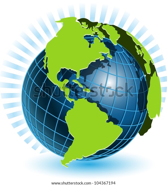 Illustration Transparent Blue Globe On White Stock Vector (Royalty Free