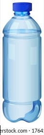 Illustration of a transparent bottle on a white background