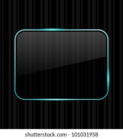 Illustration transparent frame with reflection on striped background - vector