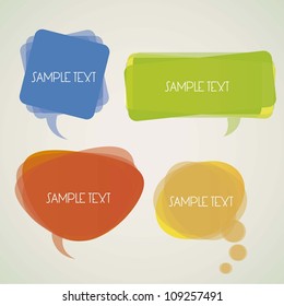 illustration of a transparent speech bubbles on a light background, vector illustration