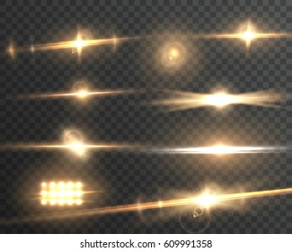 Illustration of Transparent Vector Lens Flare Effect Set