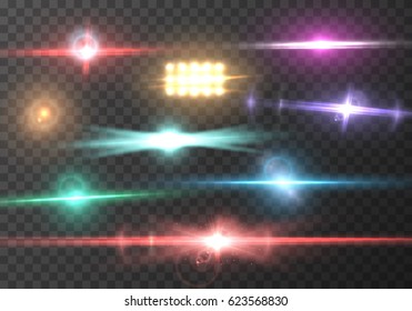 Illustration of Transparent Vector Lens Flare Effect Set