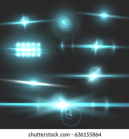 Illustration of Transparent Vector Lens Flare Effect Set