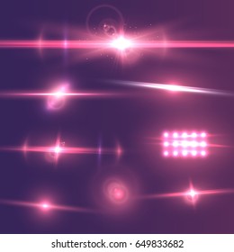 Illustration of Transparent Vector Lens Flare Effect Set