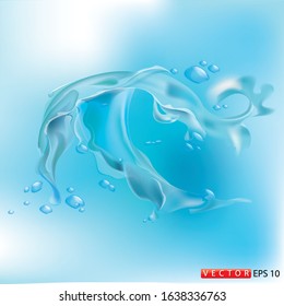 Illustration of transparent water. Vector. EPS 10