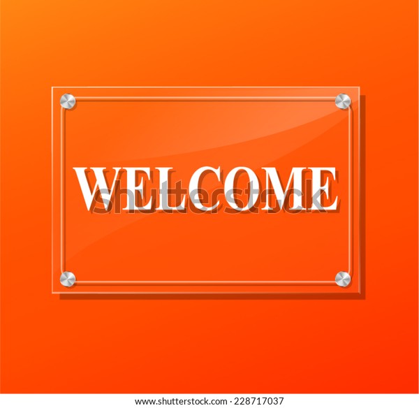 Illustration Transparent Welcome Sign On Orange Stock Vector (Royalty ...