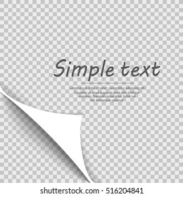 Illustration of Transperent Page Corner. Template Design for Creative Idea