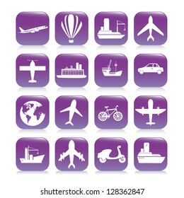 Illustration of transport icons. Silhouettes of transport icons. vector illustration