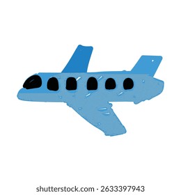 illustration of an Transportation Airplane Crayon Doodle