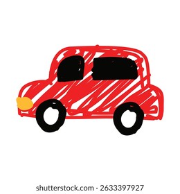 illustration of an Transportation Car Crayon Doodle