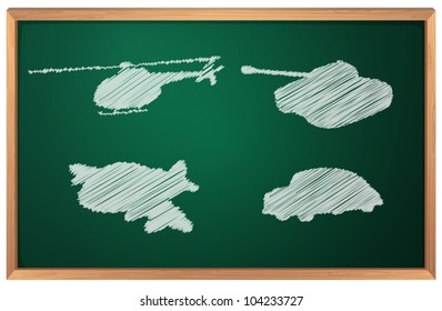 Illustration of transportation in chalk