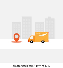 Illustration of transportation to the front of the house with GPS.