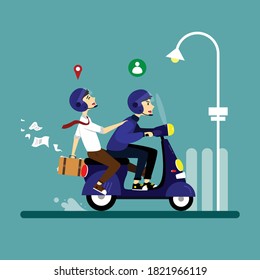 Ilustración del vector de caracteres del servicio de transporte