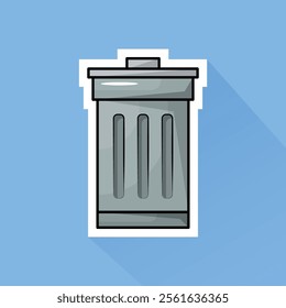 Illustration of Trash Bin in Flat Design