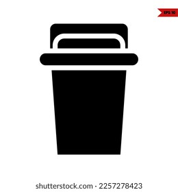 illustration of trash bin glyph icon