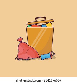 Illustration of trash bin icon Free Vector with the trash