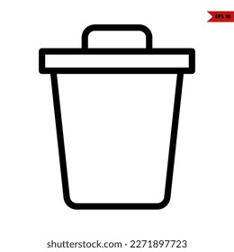 ilustración del icono de la línea de papelera 