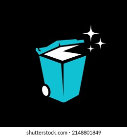 an illustration of a trash can logo, very suitable for a been cleaning