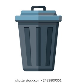 Illustration of trash can on white