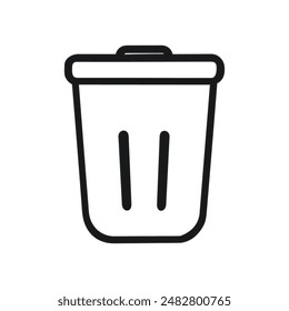 Illustration of trash icon. trash can icon. delete sign and symbol.