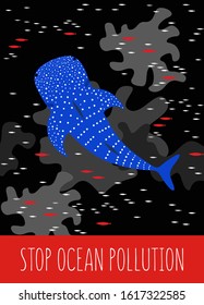 Illustration of the trash in the ocean