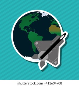 Illustration of travel with airplane, editable vector