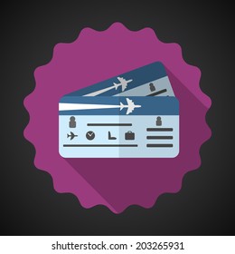 Illustration of Travel Airplane Tickets Flat icon vector background
