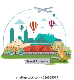 Illustration. Travel Around Australia.