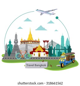 illustration. Travel around Bangkok.