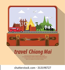 illustration. travel around Chiang Mai Province. svg