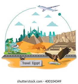 illustration. travel around egypt.