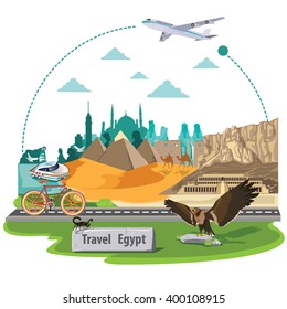 illustration. travel around egypt.