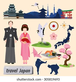 illustration. travel around Japan