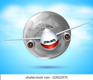 Illustration of a travel around the world