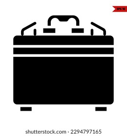 illustration of travel bag glyph icon 