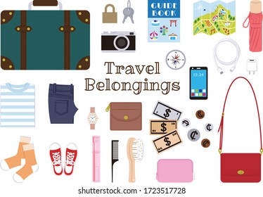 Illustration of travel belongings
for women