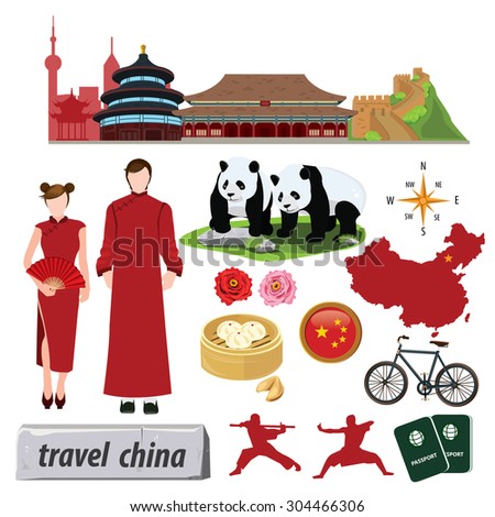 Illustration Travel China Stock Vector (Royalty Free) 304466306 ...