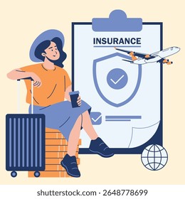 Illustration of an Travel Insurance Character