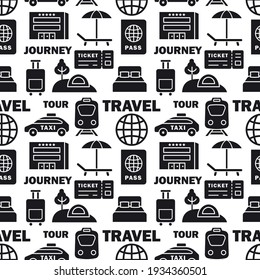 illustration of the travel and journey seamless pattern