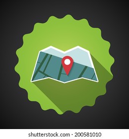 Illustration of Travel Map flat vector icon