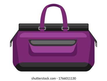 Illustration of travel textile bag. Icon or image for tourism and shops.