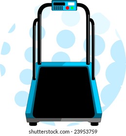 Illustration of treadmill in colour background	