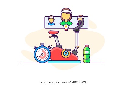 illustration of the treadmill and personal training