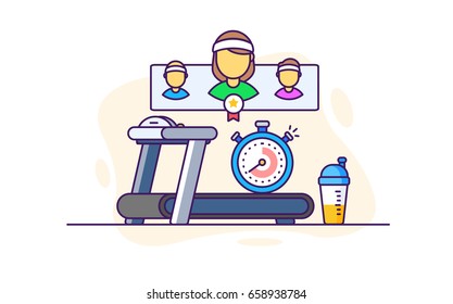 illustration of the treadmill from a user interface