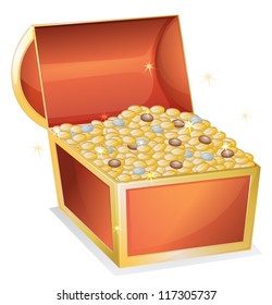 illustration of a treasure box on a white background