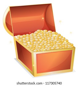 illustration of a treasure box on a white background
