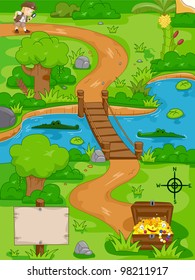 Illustration of a Treasure Hunt