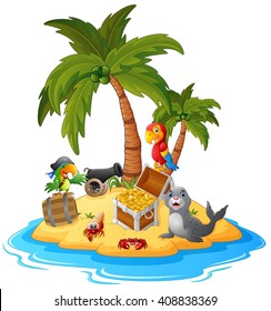illustration of treasure island 