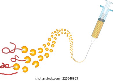 Illustration of treatment of virus infection or future treatment against infection like ebola.
